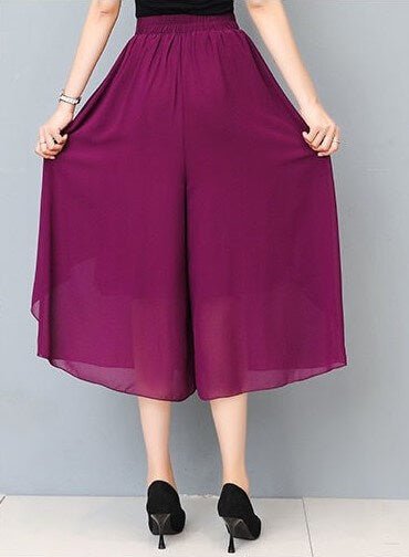 Calça Pantalona de Chiffon Versatile