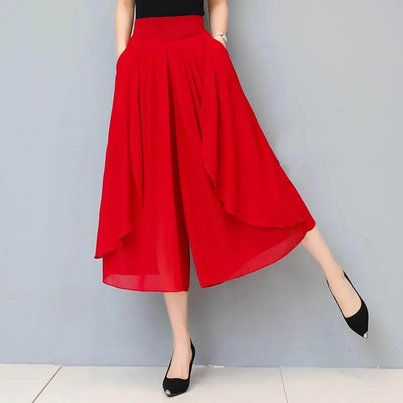 Calça Pantalona de Chiffon Versatile