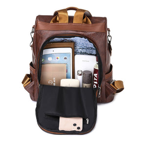 Mochila Feminina Antifurto de Couro