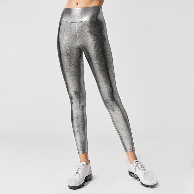 Calça Legging Tecido Metalizado Contemporary
