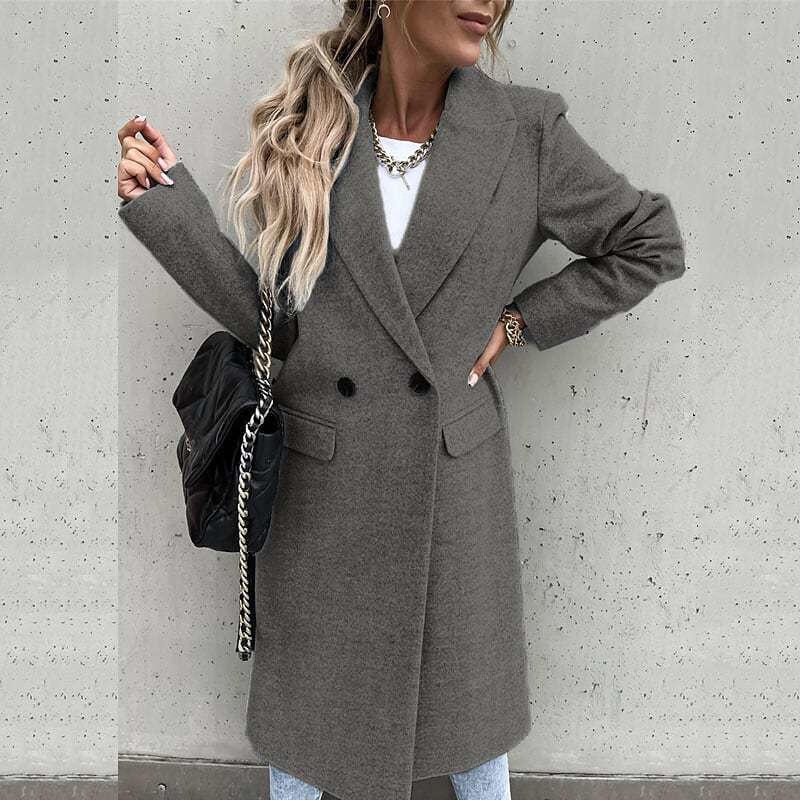 Casaco Feminino Longo de Lã Batida Equinox