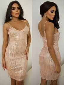 Vestido Tubinho Franjas em Paetê