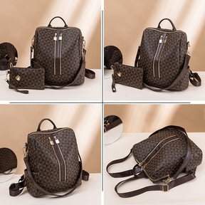 Mochila de Couro Feminina com Carteira