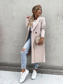 Casaco Feminino Longo de Lã Batida Equinox