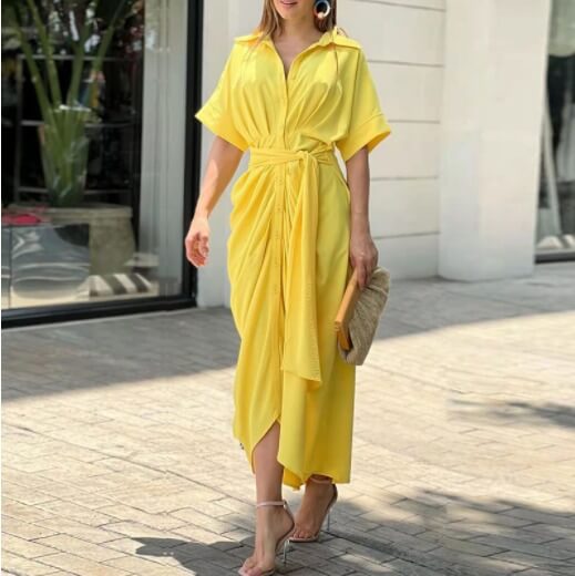Vestido Mídi com Abotoamento Mermaid