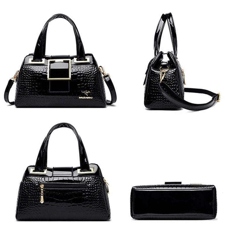 Bolsa Feminina de Couro Casual de Luxo