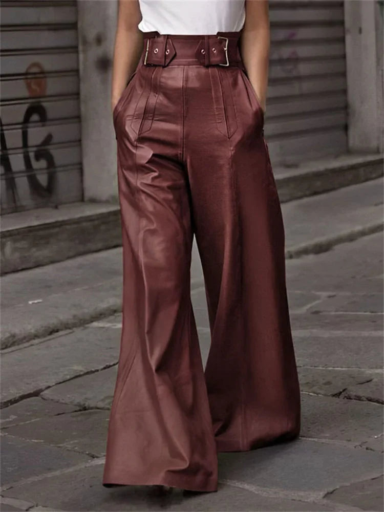 Calça Feminina Verde Couro