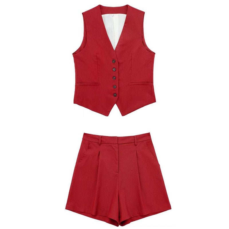 Conjunto Alfaiataria Short e Colete Janine