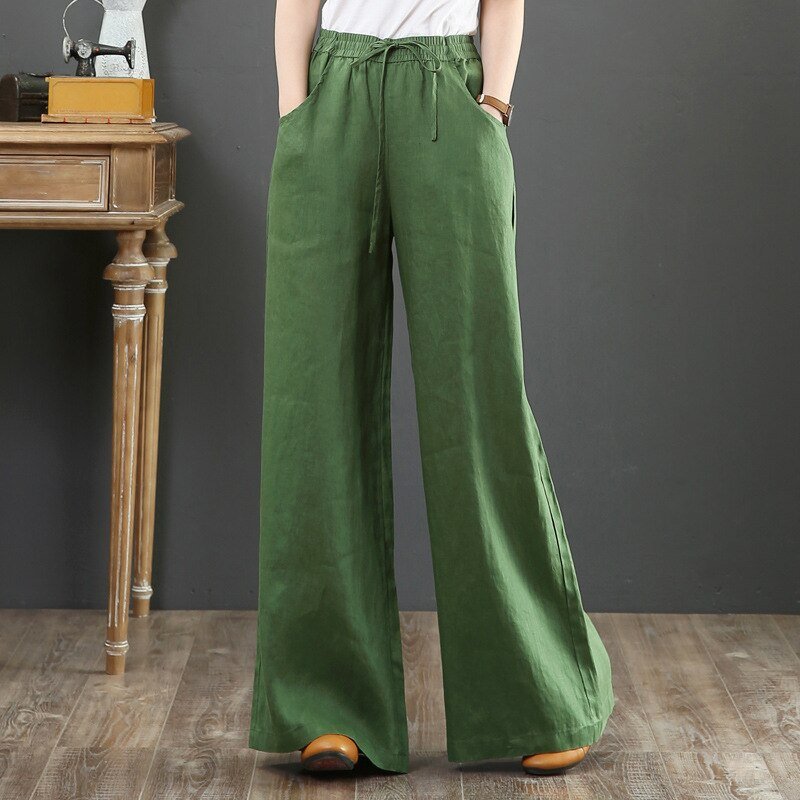 Calça Wide Leg Linho com Amarração Luxe
