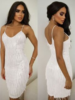 Vestido Tubinho Franjas em Paetê