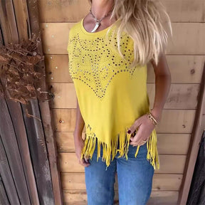 Blusa Franja Glam com Strass - (Leve 3 Pague 1)