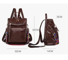 Mochila Feminina em Couro Vintage