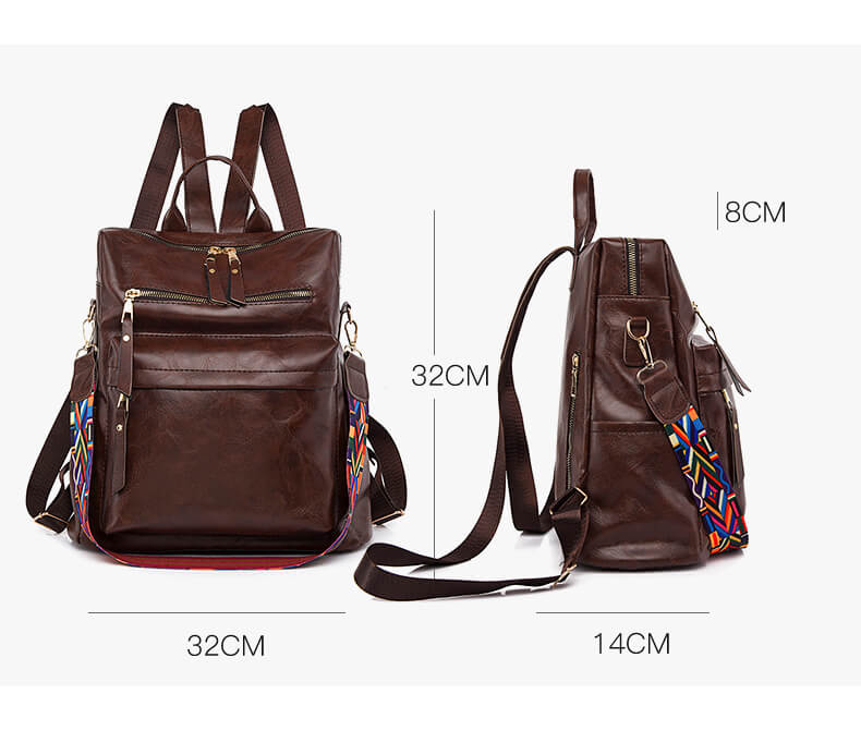 Mochila Feminina em Couro Vintage