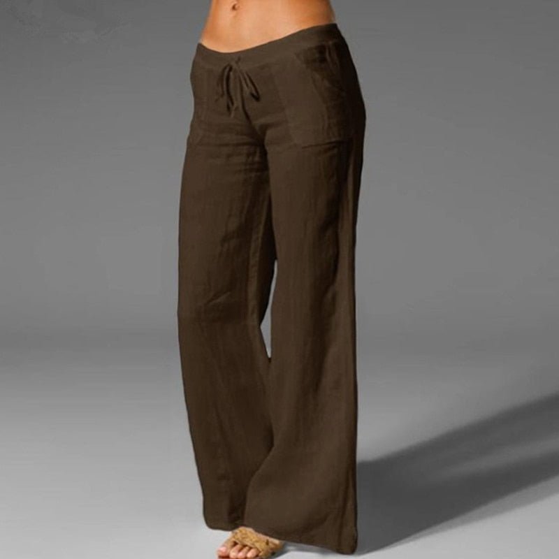 Calça Wide Leg de Linho Feminina Dynamic