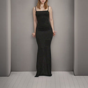 Vestido Longo de Alça Colado Caimento  Cherry Sexy
