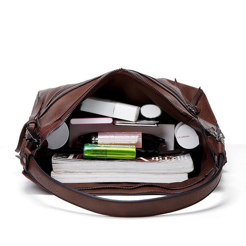Bolsa de Couro Feminina Marrom Premium