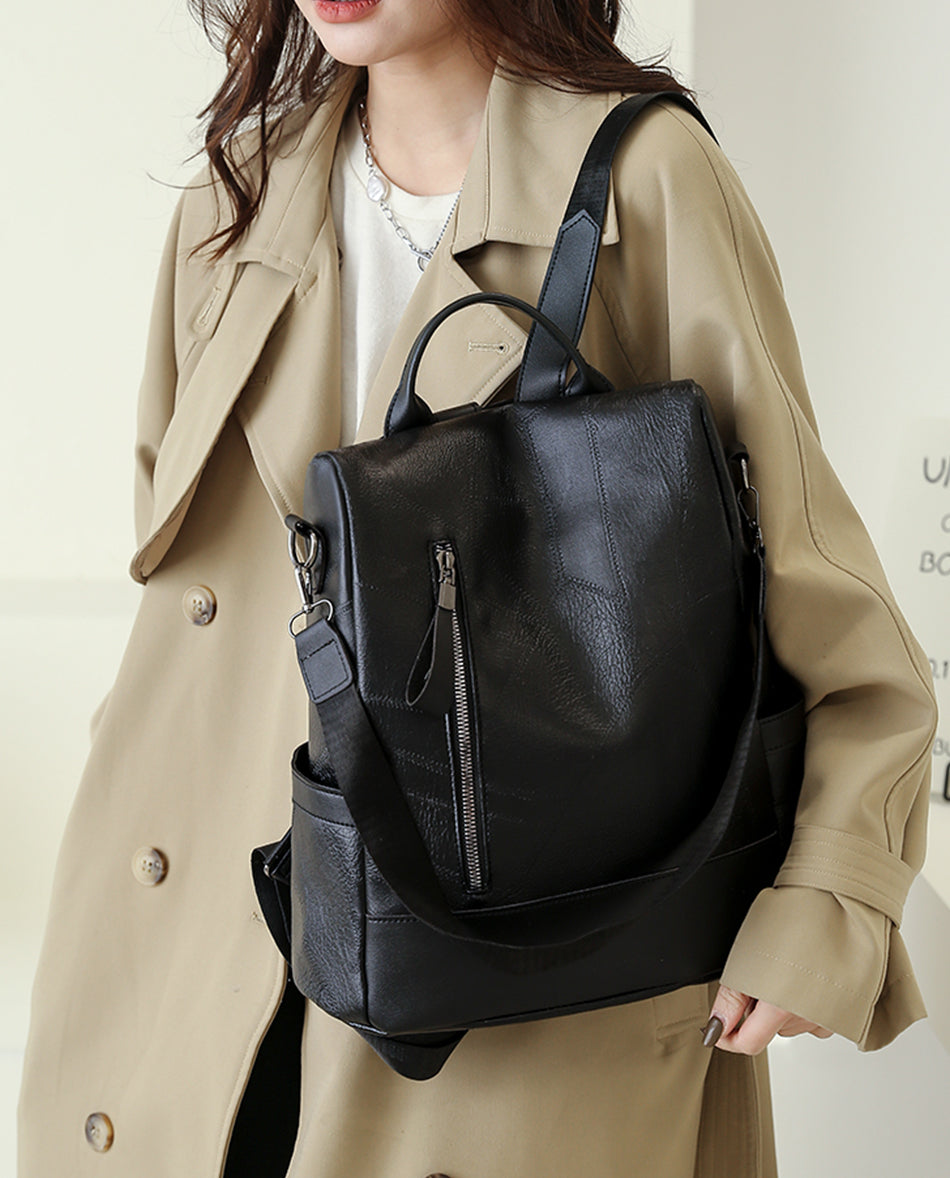 Mochila Feminina Antifurto de Couro