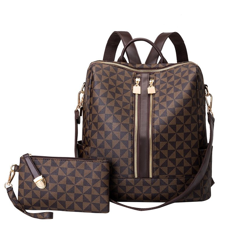 Mochila de Couro Feminina com Carteira