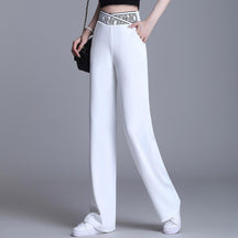 Calça Casual de Alfaiataria Élastique Denim