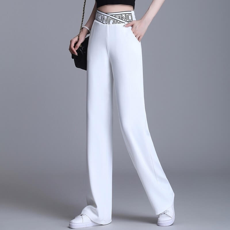 Calça Casual de Alfaiataria Élastique Denim