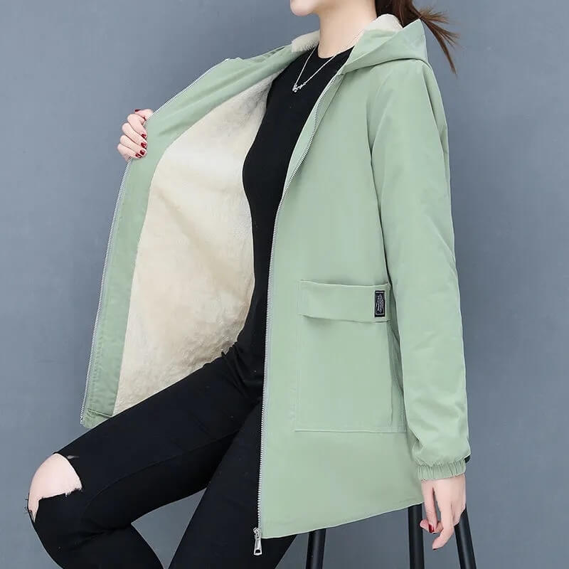 Jaqueta Feminina de Parka Forrada em Lã Serenity