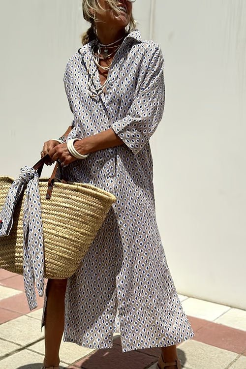 Vestido Longo Listrado Modelo Boho Chic - Marianna