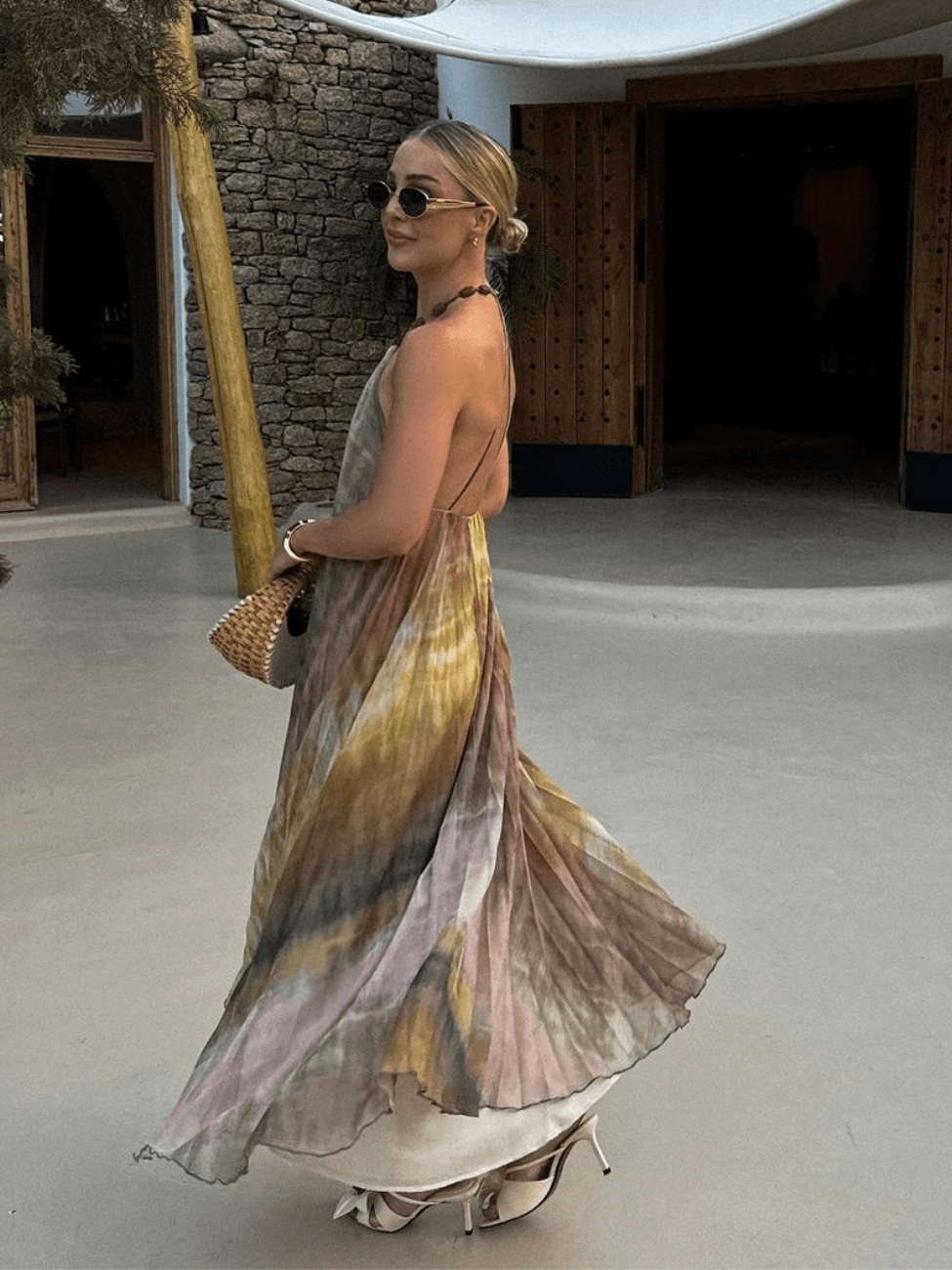 Vestido Longo Plissado Annah