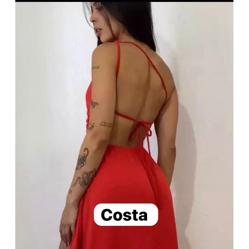Vestido longo de uma alça Fenda na perna tendência para casamento, formatura e festas