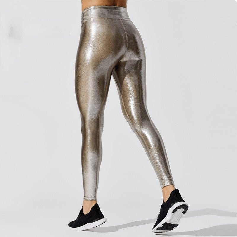 Calça Legging Tecido Metalizado Contemporary