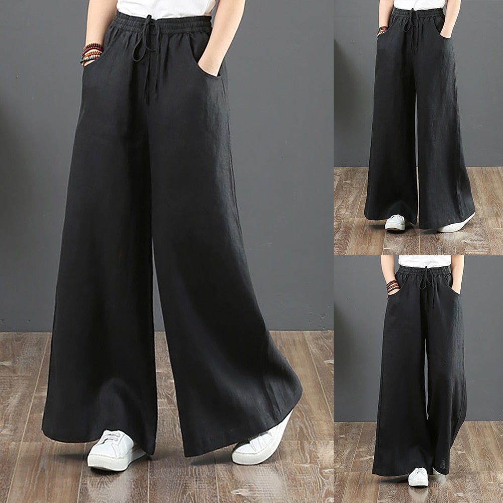 Calça Wide Leg Linho com Amarração Luxe