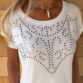 Blusa Franja Glam com Strass - (Leve 3 Pague 1)