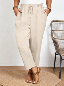Calça Feminina Plus Size Roberta Com Elastico Na Cintura