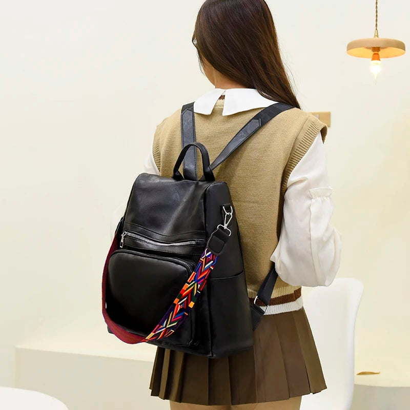 Mochila Feminina em Couro Vintage