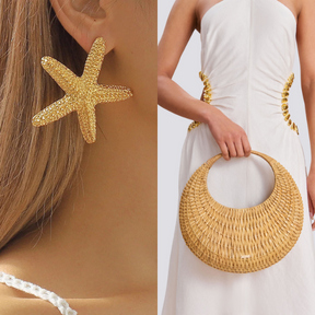 Vestido Shell Reign Estampado + Bolsa e Brinco