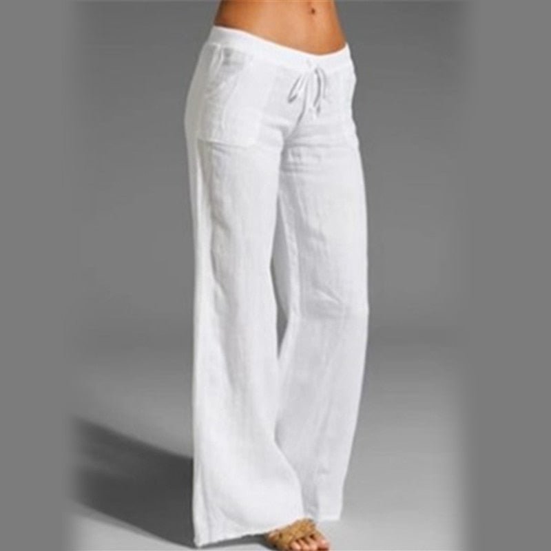 Calça Wide Leg de Linho Feminina Dynamic