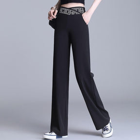 Calça Casual de Alfaiataria Élastique Denim
