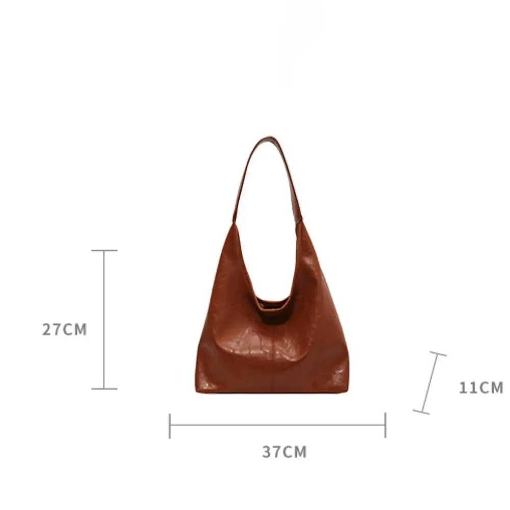 Bolsa Feminina Hobos Couro de Alça Grande Zipper