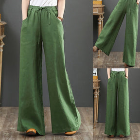 Calça Wide Leg Linho com Amarração Luxe