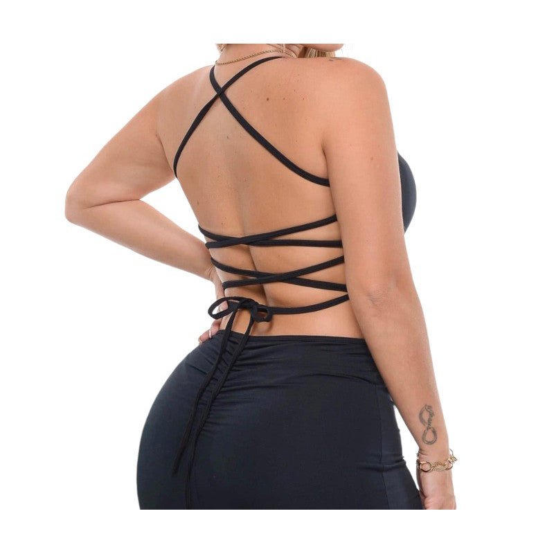 Vestido Longo Suplex Fenda na frente Empina Detalhe no Bumbum Festa Alca Trançado nas costa