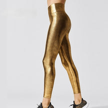 Calça Legging Tecido Metalizado Contemporary