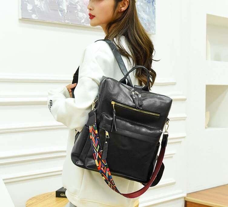 Mochila Feminina em Couro Vintage