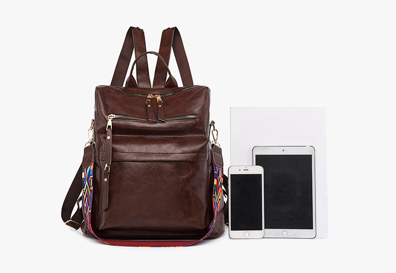 Mochila Feminina em Couro Vintage