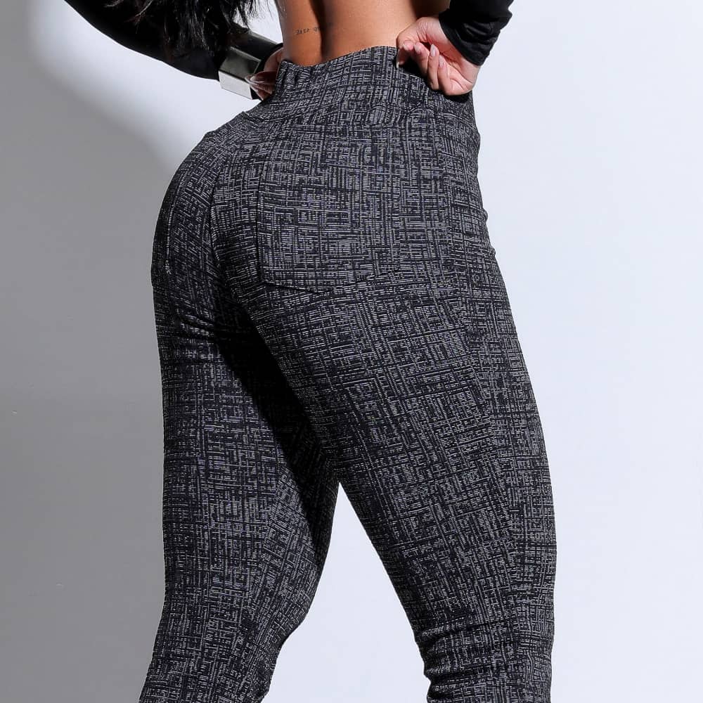 Calça Modeladora Flare Cós Alto Mescla Premium