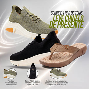 Tênis Ortopédico Premium + Chinelo Massageador de Brinde