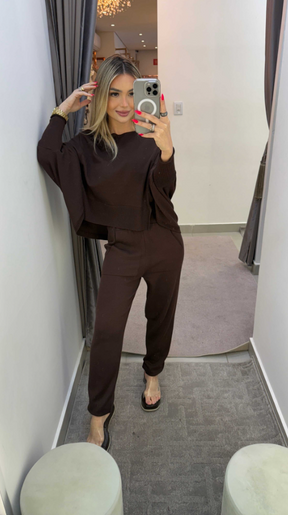 Conjunto Tricot Capa E Calça Jogger Lorena - (Leve 2 Pague 1)