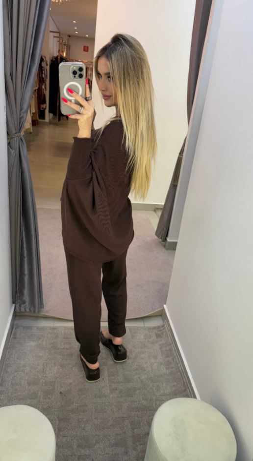 Conjunto Tricot Capa E Calça Jogger Lorena - (Leve 2 Pague 1)