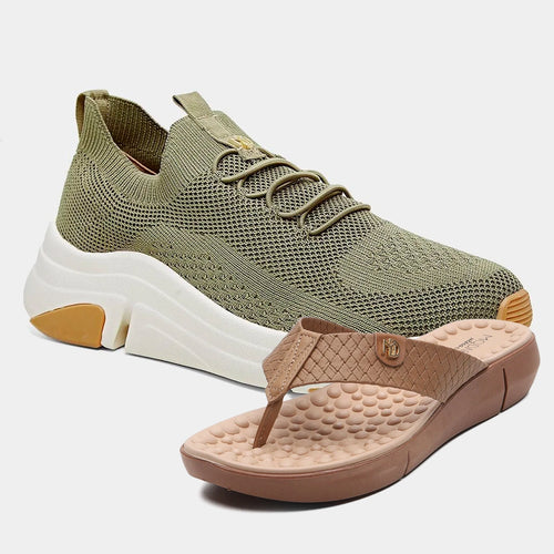 Tênis Ortopédico Premium + Chinelo Massageador de Brinde