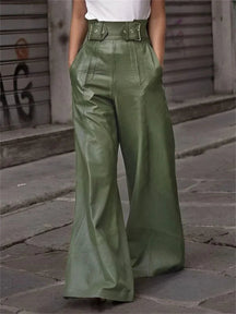 Calça Feminina Verde Couro