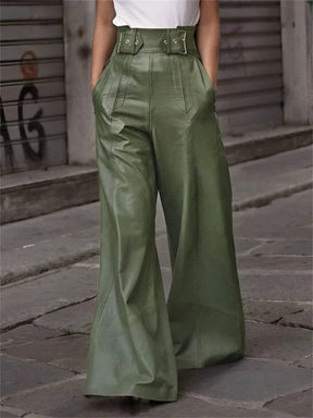 Calça Feminina Verde Couro