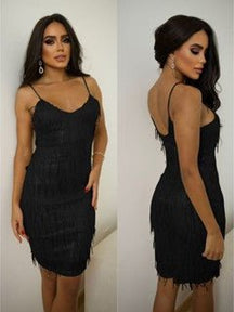 Vestido Tubinho Franjas em Paetê